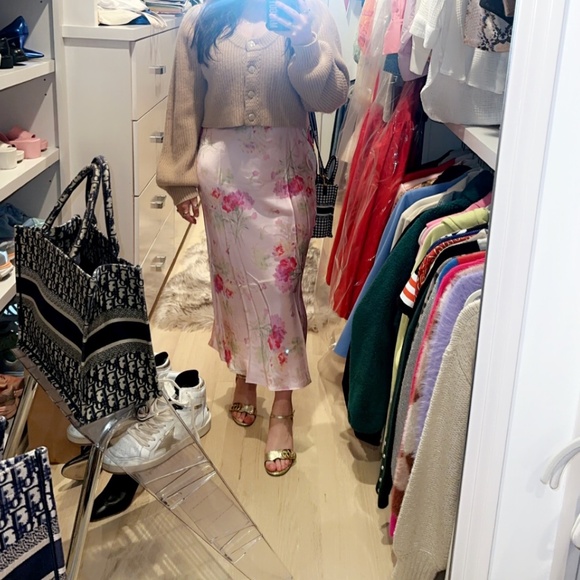 LoveShackFancy Castle Floral Midi Skirt in Pink - Picture 9 of 10